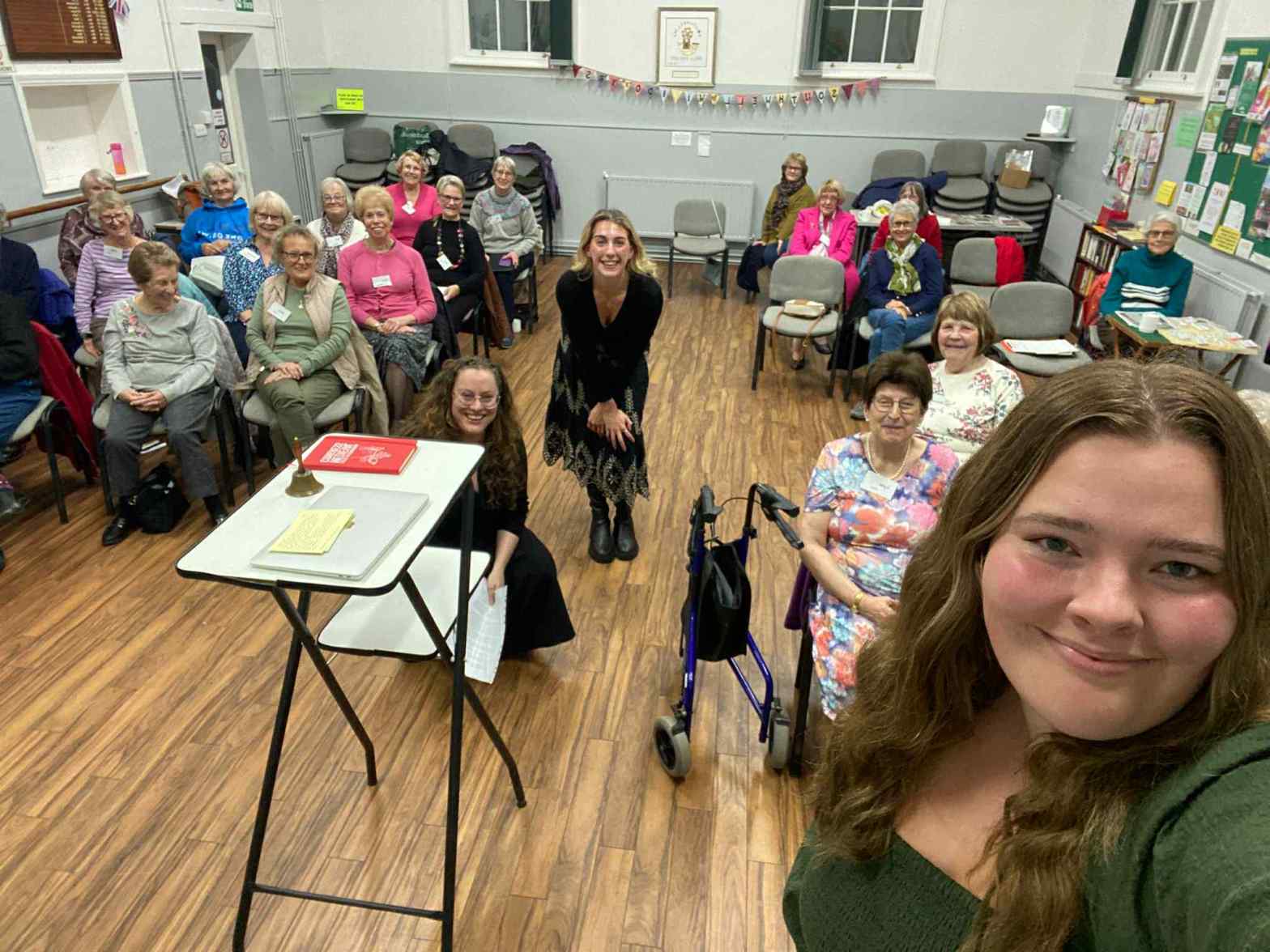 Em, Jaz and Fran at the WI meeting in Southwell